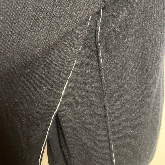 Berenice Black Merino Wool Sweater Angel Wings Raw Seams - Picture 5 of 7